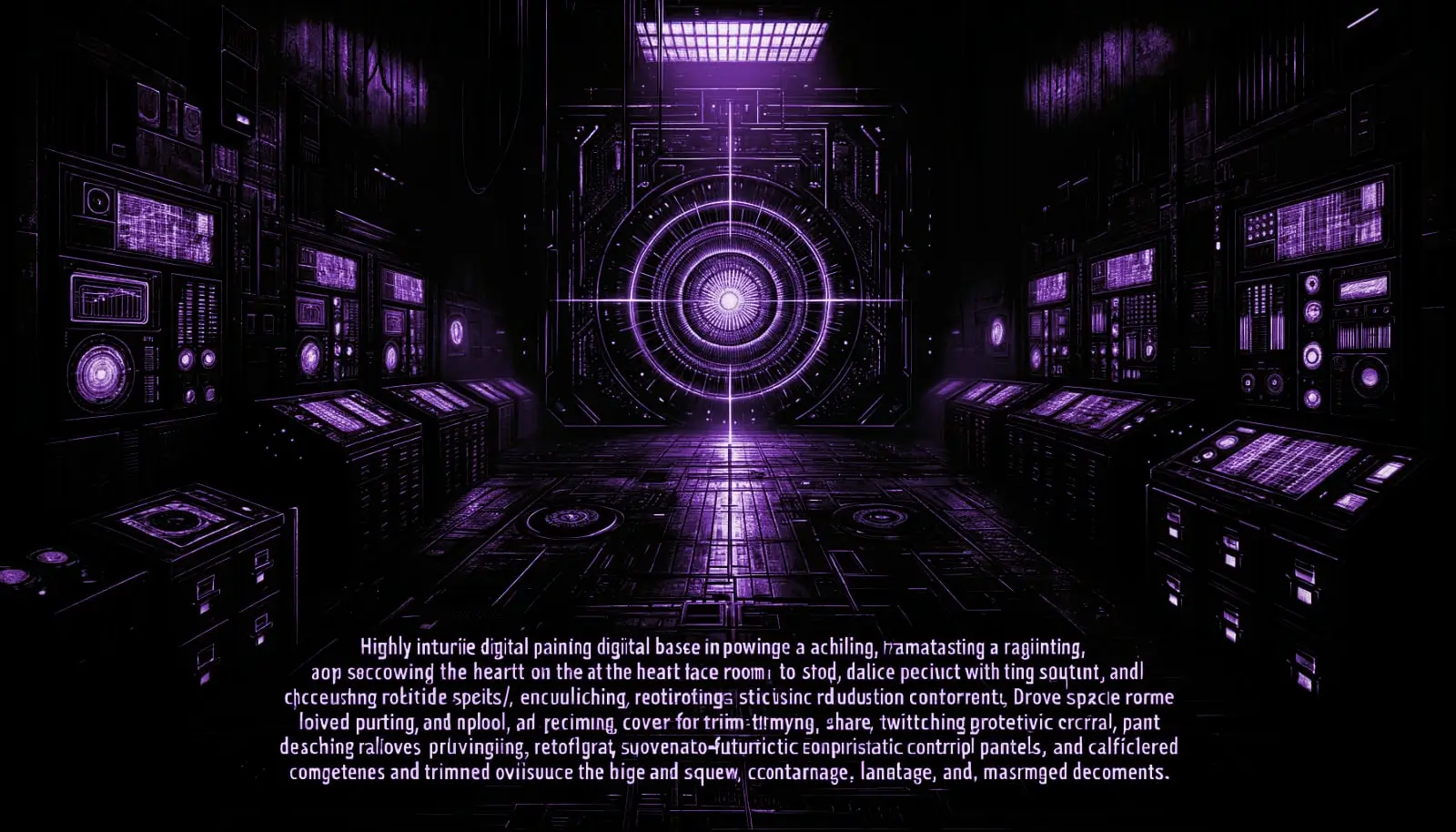 shadowy military base room with glowing portal, retro-futuristic panels, and classified documents hinting at montauk project